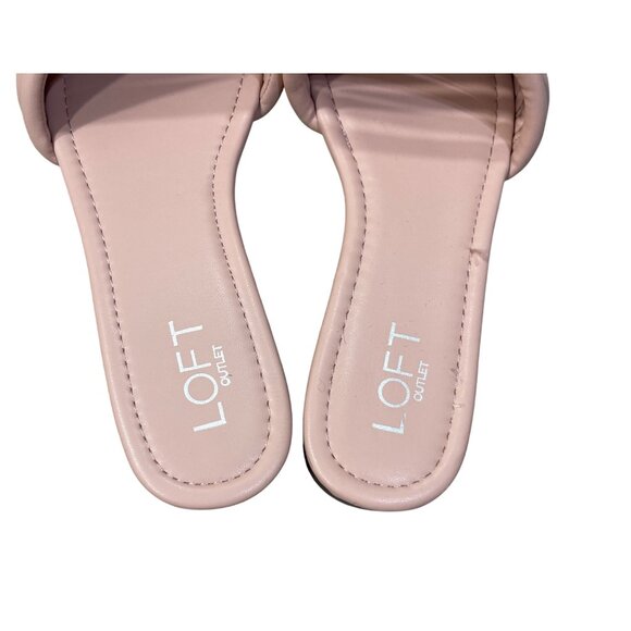 Loft Slide Sandal Pink Slip-on Size 8 Straps Low Block Heel - Picture 5 of 9